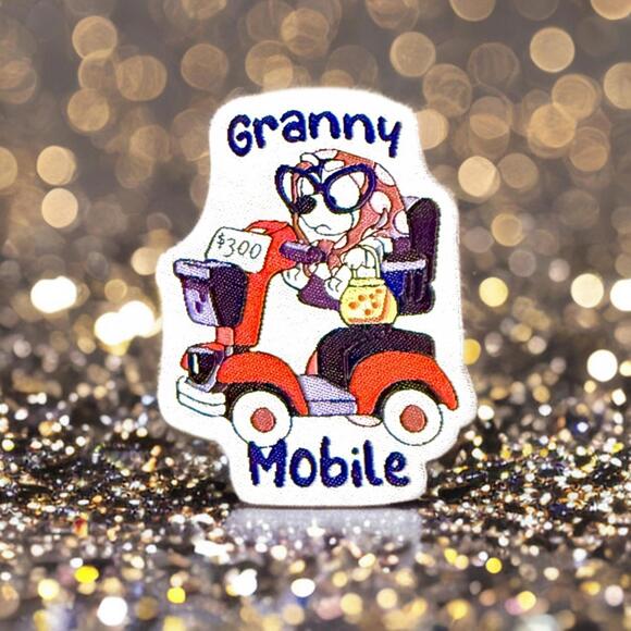 Other - Bluey Iron On Patch, Muffin As Gladys Granny Mobile, 2.6” Cute Patches
